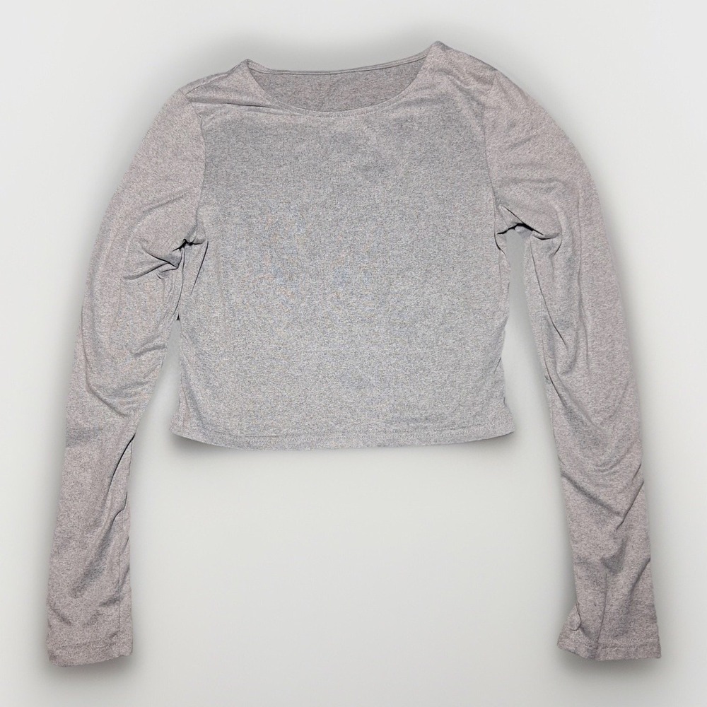 Unbranded Women's JuniorsGray Long Sleeve Crop Top Top Size M